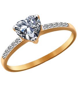 Помолвочное кольцо из золота с фианитами 016957