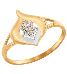 Кольцо из золота с фианитами 016969