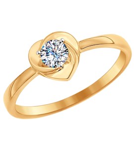 Помолвочное кольцо из золота с фианитом 016998