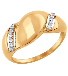 Кольцо из золота с фианитами 017015