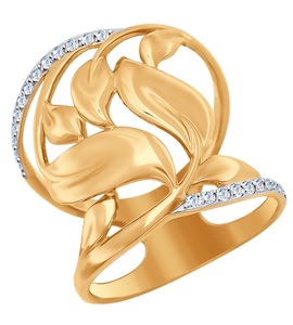 Кольцо из золота с фианитами 017024