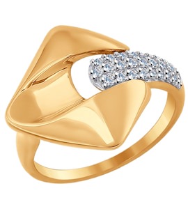 Кольцо из золота с фианитами 017054
