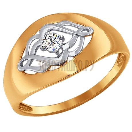 Кольцо из золота с фианитом 017064