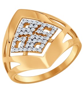 Кольцо из золота с фианитами 017073