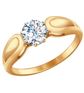 Помолвочное кольцо из золота с фианитом 017099