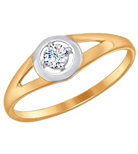 Кольцо из золота с фианитом 017202
