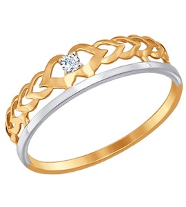 Кольцо из золота с фианитом 017214