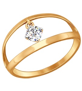 Кольцо из золота с фианитом 017230