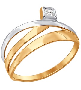 Кольцо из золота с фианитом 017234