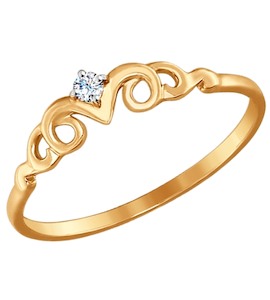 Кольцо из золота с фианитом 017323