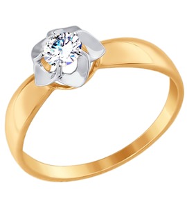 Помолвочное кольцо из золота с фианитом 017395