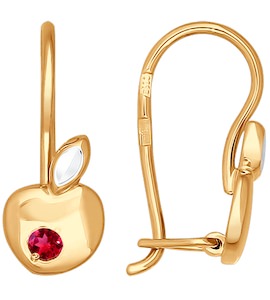 Золотые серьги в форме яблочек 025257