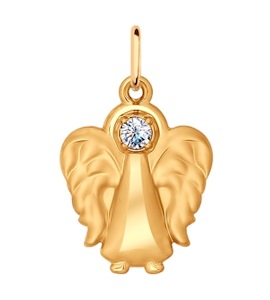 Подвеска из золота «Ангел» с фианитом 034897