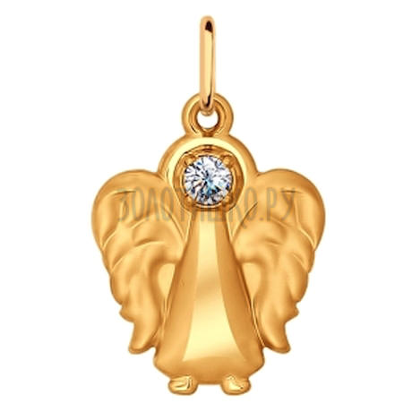 Подвеска из золота «Ангел» с фианитом 034897