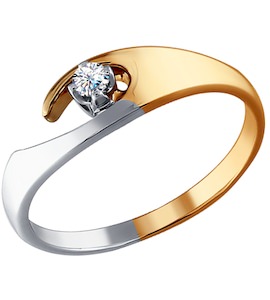 Лаконичное кольцо из комбинированного золота 1010080