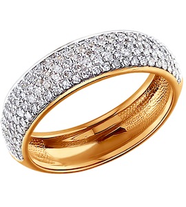 Золотое кольцо c бриллиантами 1010255