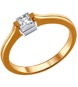 Помолвочное кольцо из золота с бриллиантом 1010314
