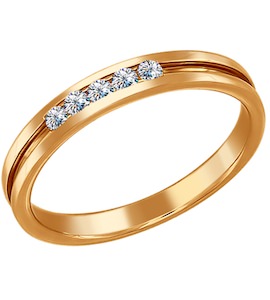 Обручальное кольцо из золота с бриллиантами 1010408