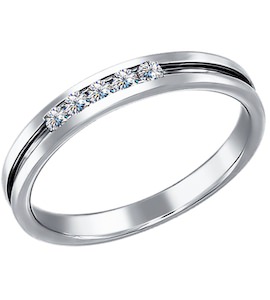 Элегантное кольцо из белого золота c бриллиантами 1010409