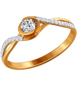 Кольцо из золота с бриллиантами 1010415