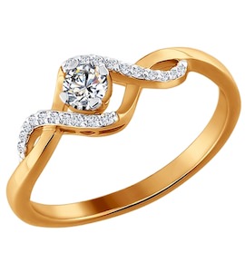 Кольцо из золота с бриллиантами 1010417