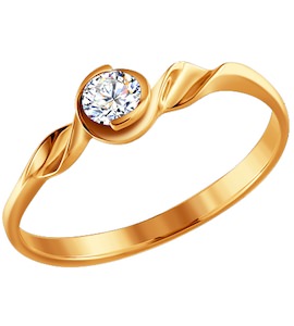 Помолвочное кольцо c большим бриллиантом 1010520