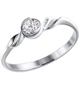 Золотое помолвочное кольцо с бриллиантом 1010521