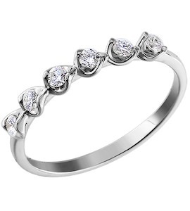 Тонкое кольцо с шестью бриллиантами 1010527