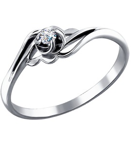 Помолвочное кольцо c бриллиантом 1010617