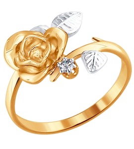 Кольцо «Роза» из золота 1010818