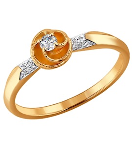 Кольцо из золота с бриллиантами 1010885