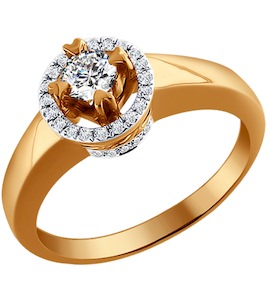 Помолвочное кольцо из золота с бриллиантами 1010956