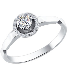 Помолвочное кольцо из белого золота с бриллиантами 1011058
