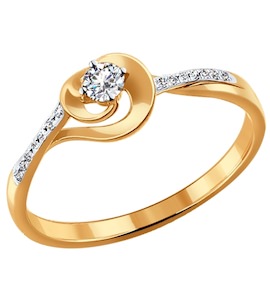 Кольцо из золота с бриллиантами 1011059