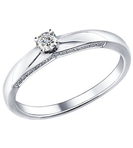 Помолвочное кольцо из белого золота с бриллиантами 1011071