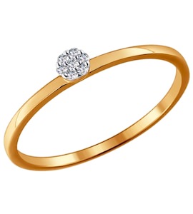 Помолвочное кольцо из золота с бриллиантами 1011352