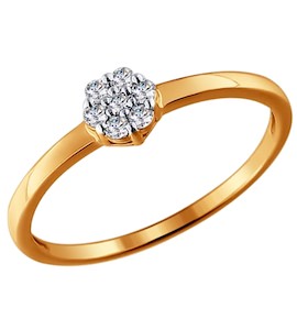 Помолвочное кольцо из золота с бриллиантами 1011356