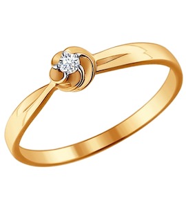 Помолвочное кольцо из золота с бриллиантом 1011366