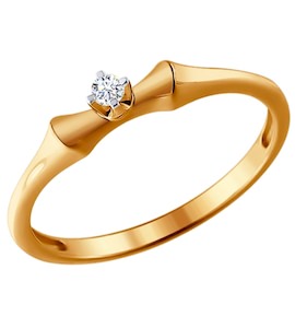 Помолвочное кольцо из золота с бриллиантом 1011378