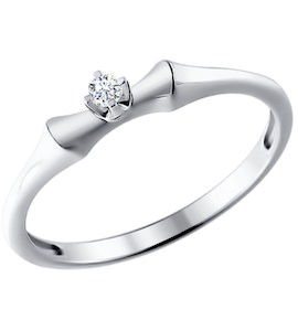 Помолвочное кольцо из белого золота с бриллиантом 1011379