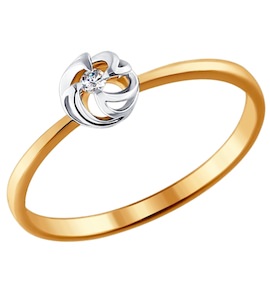 Помолвочное кольцо из золота с бриллиантом 1011390
