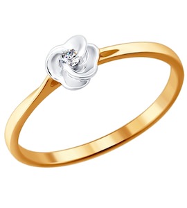 Помолвочное кольцо из золота с бриллиантом 1011392