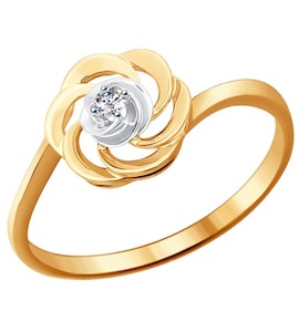 Кольцо из золота с бриллиантом 1011418