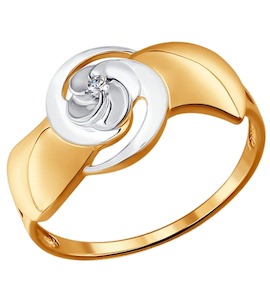 Кольцо из золота с бриллиантом 1011420
