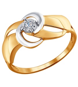 Кольцо из золота с бриллиантом 1011421