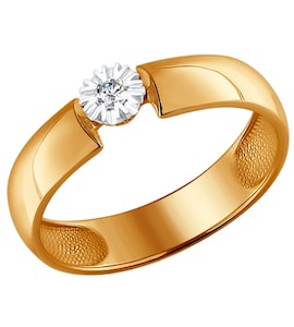 Кольцо из золота с бриллиантом 1011423