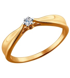 Помолвочное кольцо из золота с бриллиантом 1011439