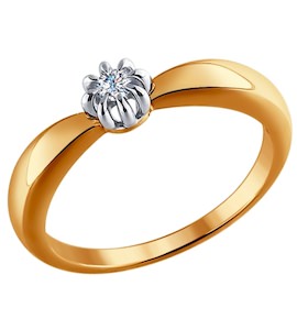 Кольцо из золота с бриллиантом 1011440
