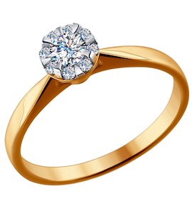 Помолвочное кольцо из золота с бриллиантами 1011446