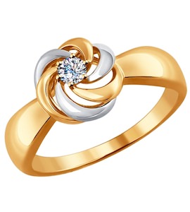 Кольцо из золота с бриллиантом 1011454